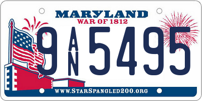 MD license plate 9AN5495