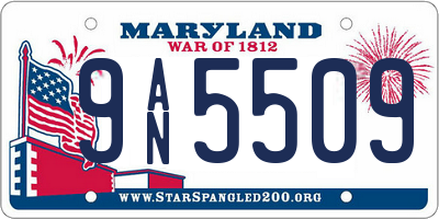 MD license plate 9AN5509