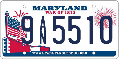 MD license plate 9AN5510