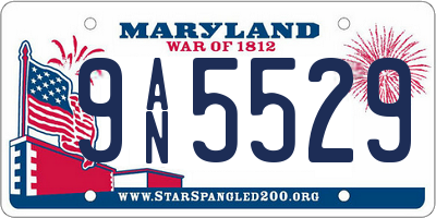 MD license plate 9AN5529