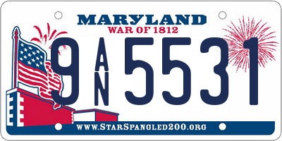 MD license plate 9AN5531