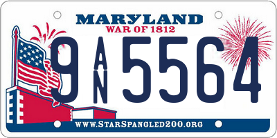 MD license plate 9AN5564