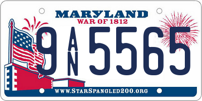 MD license plate 9AN5565