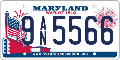 MD license plate 9AN5566