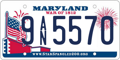 MD license plate 9AN5570