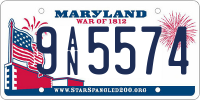 MD license plate 9AN5574