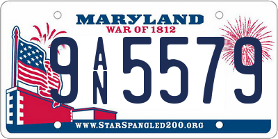 MD license plate 9AN5579