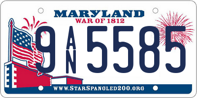 MD license plate 9AN5585