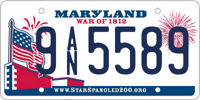 MD license plate 9AN5589
