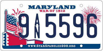 MD license plate 9AN5596