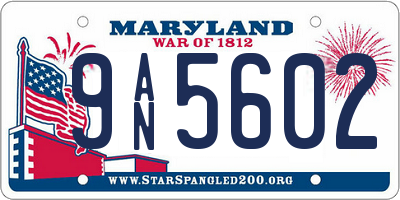 MD license plate 9AN5602