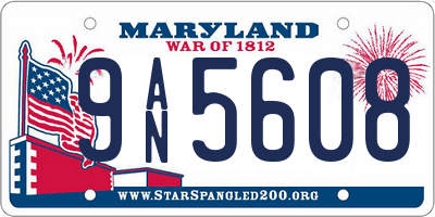 MD license plate 9AN5608