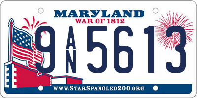 MD license plate 9AN5613