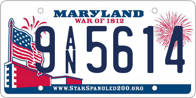 MD license plate 9AN5614