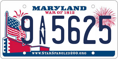 MD license plate 9AN5625