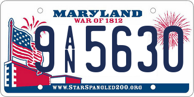 MD license plate 9AN5630