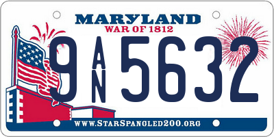 MD license plate 9AN5632