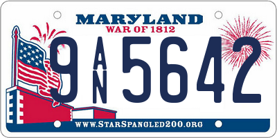 MD license plate 9AN5642