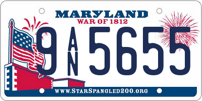 MD license plate 9AN5655