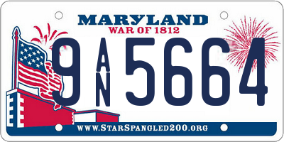 MD license plate 9AN5664