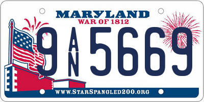 MD license plate 9AN5669