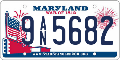 MD license plate 9AN5682