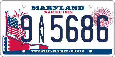 MD license plate 9AN5686