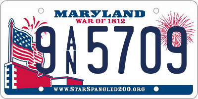 MD license plate 9AN5709