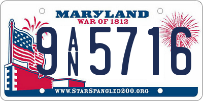 MD license plate 9AN5716