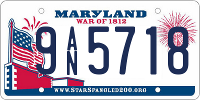 MD license plate 9AN5718