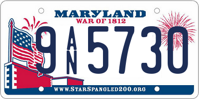 MD license plate 9AN5730
