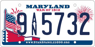 MD license plate 9AN5732