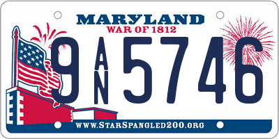 MD license plate 9AN5746