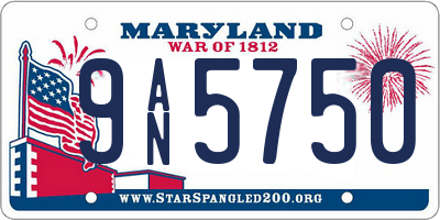 MD license plate 9AN5750