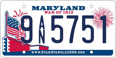 MD license plate 9AN5751