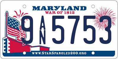 MD license plate 9AN5753