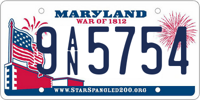 MD license plate 9AN5754