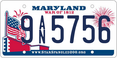 MD license plate 9AN5756