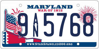 MD license plate 9AN5768