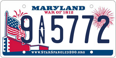 MD license plate 9AN5772