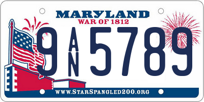 MD license plate 9AN5789