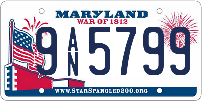 MD license plate 9AN5799