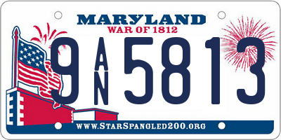 MD license plate 9AN5813