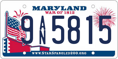 MD license plate 9AN5815