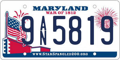 MD license plate 9AN5819