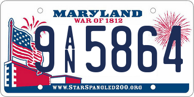 MD license plate 9AN5864