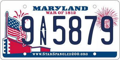 MD license plate 9AN5879
