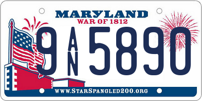 MD license plate 9AN5890
