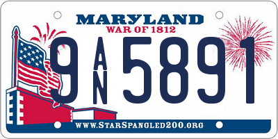 MD license plate 9AN5891