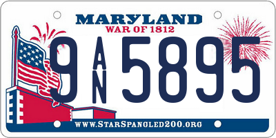 MD license plate 9AN5895